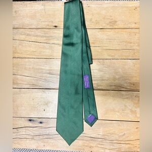Ralph Lauren Purple Label Green Satin Silk Tie